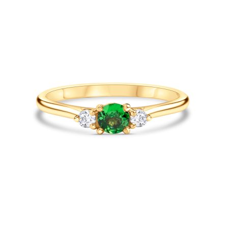 Zarter Verlobungsring Tsavorit & Brillanten – “Engagement Ring”