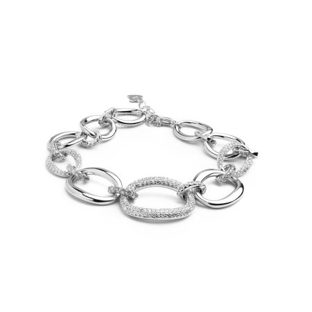 Bracelet Silber & Zirkonia – “Chunky Oval”