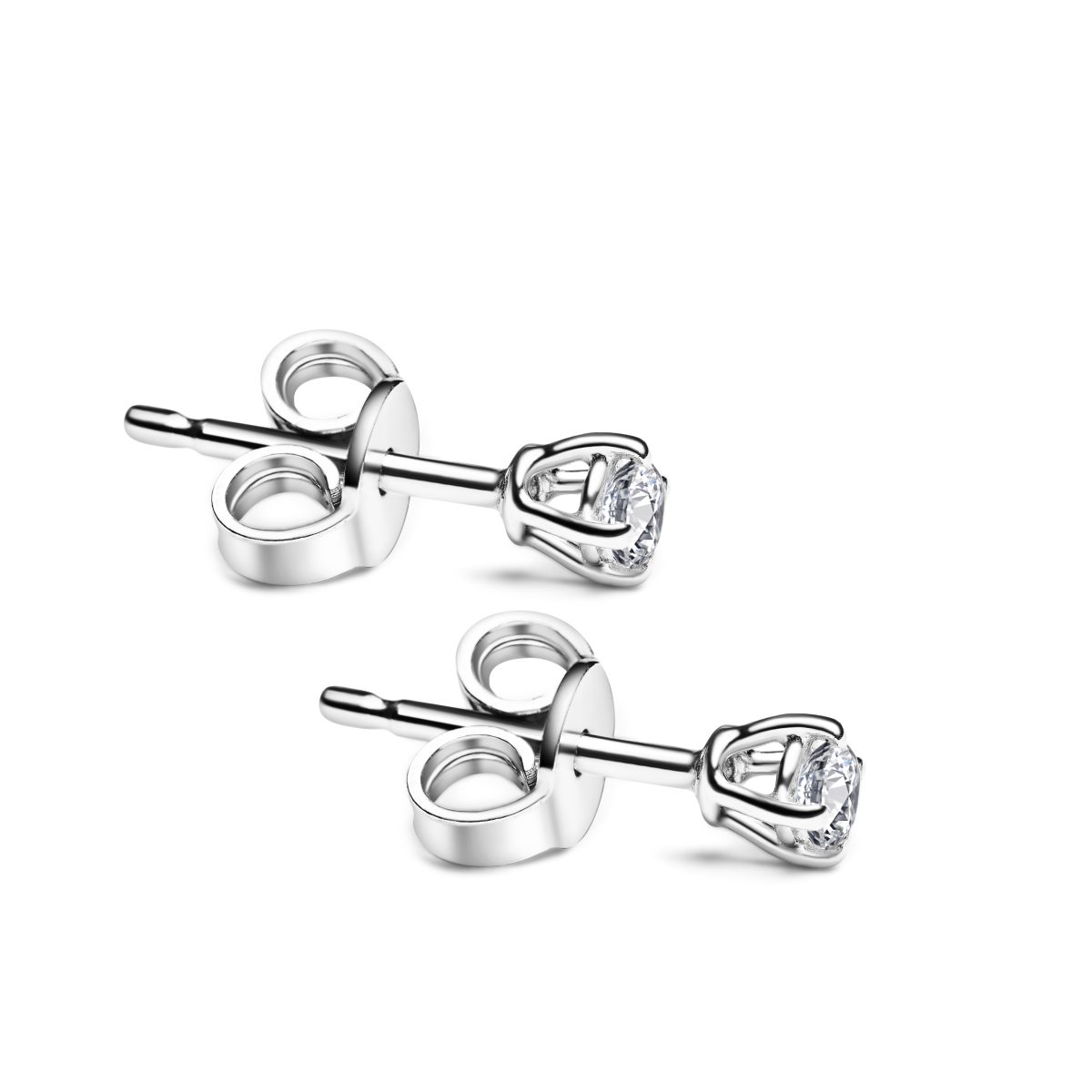 18 kt Weißgold Ohrstecker mit Brillanten 0.08ct