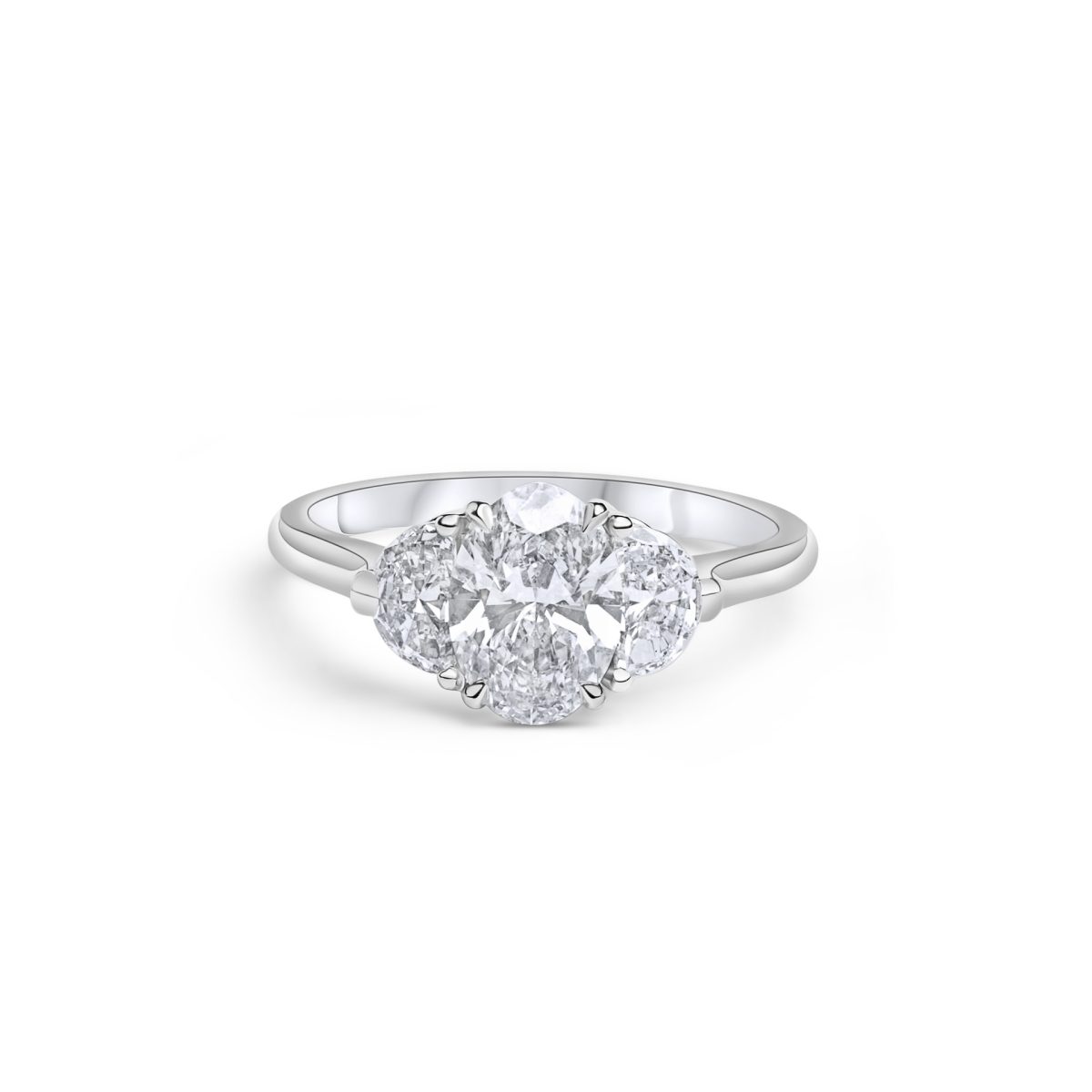 18 kt Weissgold-Verlobungsring mit Labor-Diamant Lab Grown