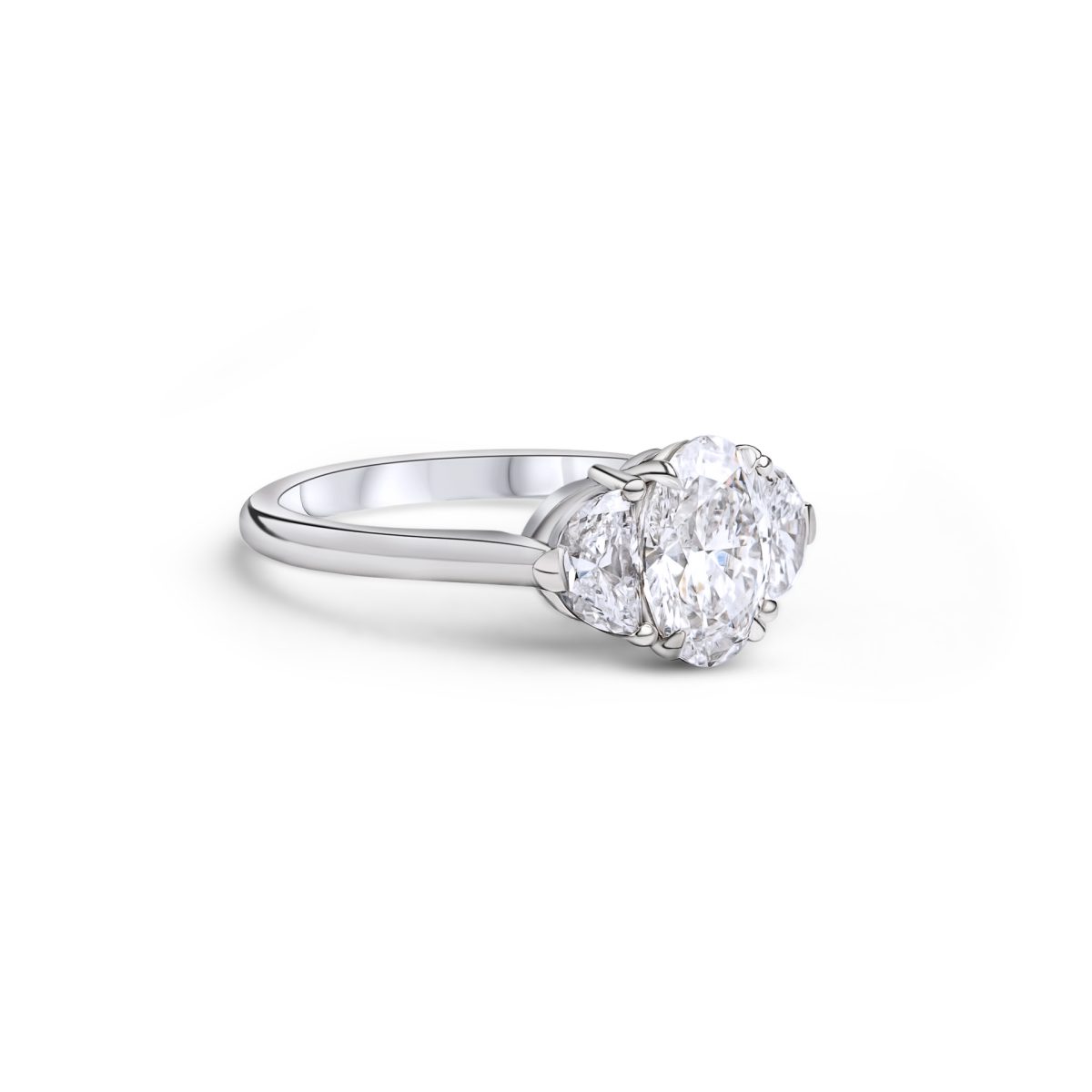 18 kt Weissgold-Verlobungsring mit Labor-Diamant Lab Grown