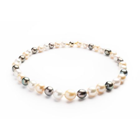 Collier Echte Tahiti- und Südsee-Kulturperlen – “Tricolor”