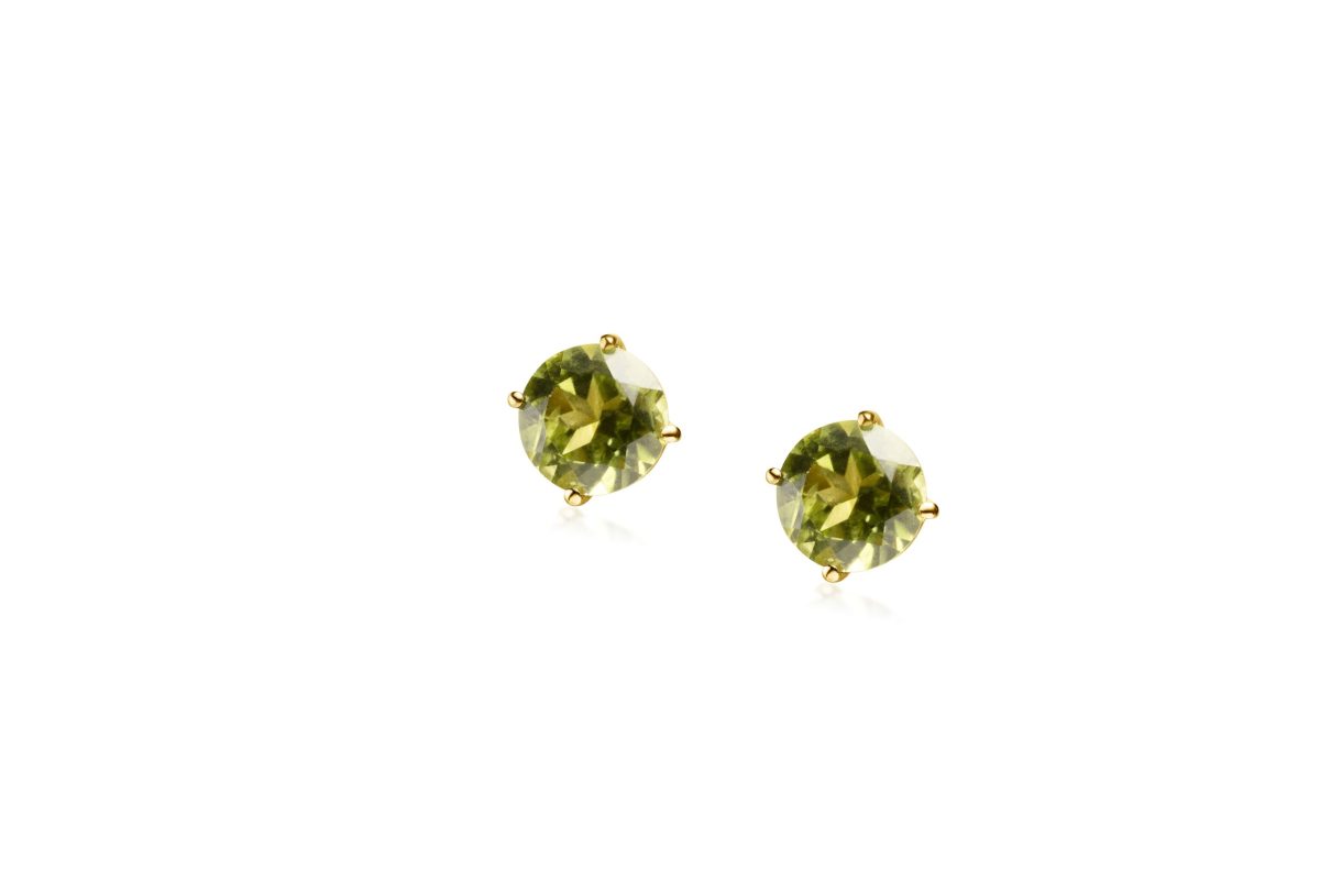 Goldene Ohrstecker mit Peridot (Olivin)