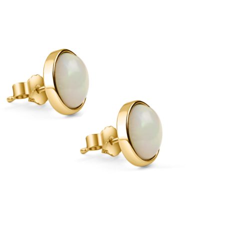 Ovale Ohrstecker 14kt Gelbgold & Welo-Opal – “Special Moments”