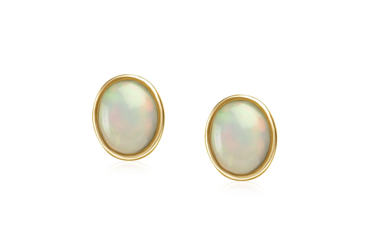 Goldene Ohrstecker mit Welo-Opal