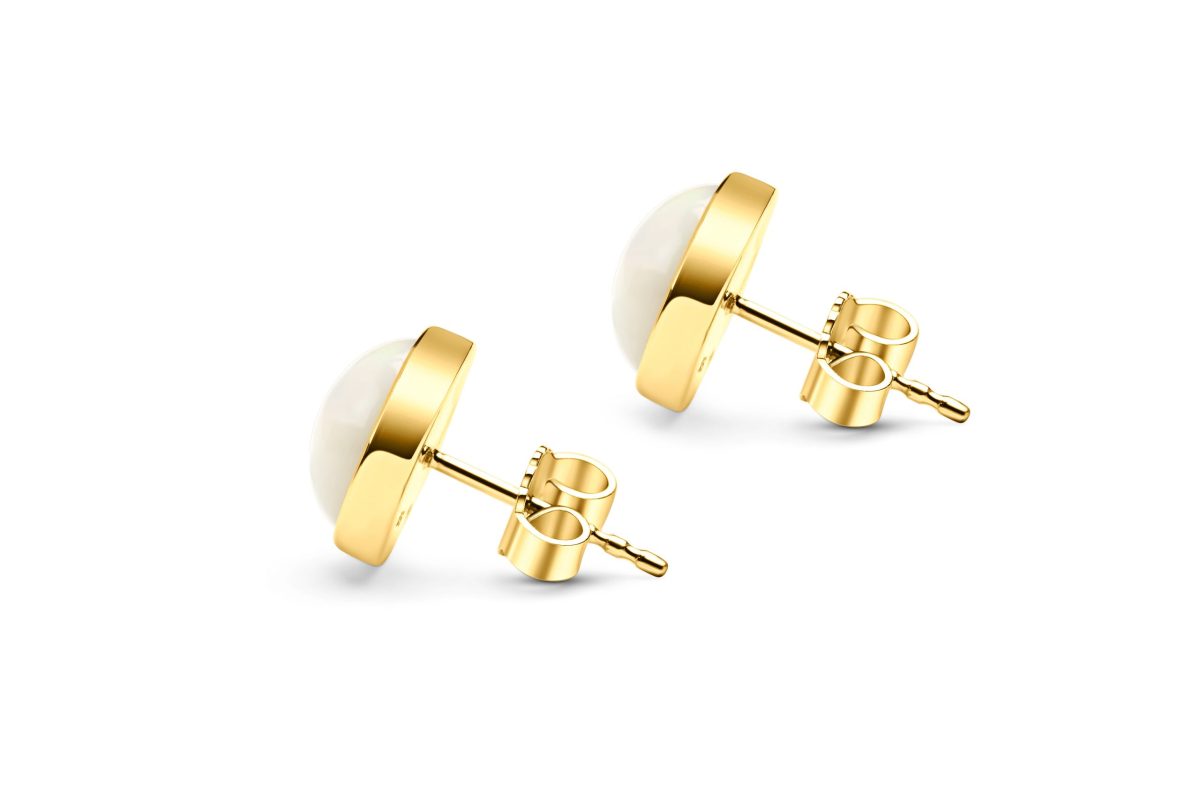 Goldene Ohrstecker mit Welo-Opal