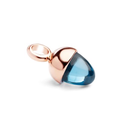 Anhänger Blauer Topas & Rosègold – “Pampel Drop”