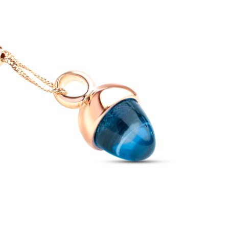 Anhänger Blauer Topas & Rosègold – “Pampel Drop”