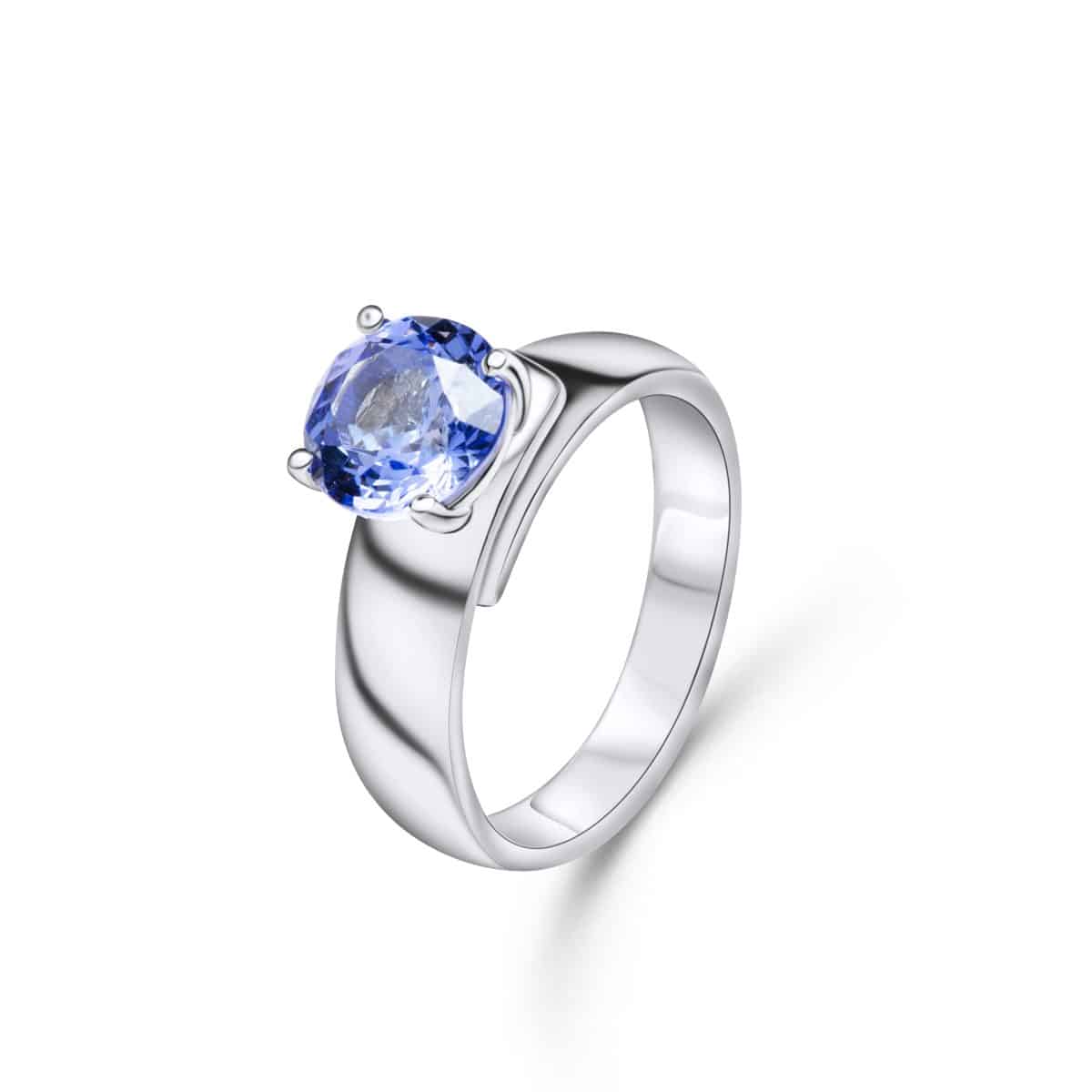 Ring 18kt Weißgold Tansanit blau