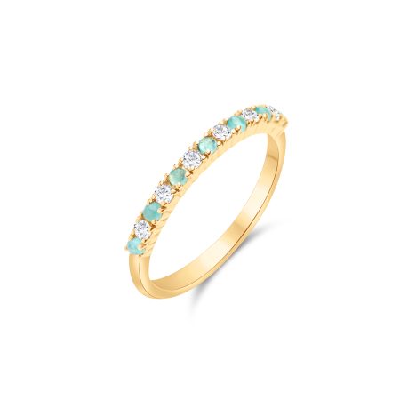 18kt Memoire Goldring Paraiba & Brillanten – “Half Eternity”