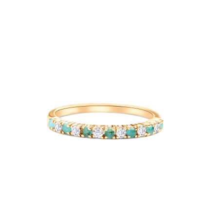 18kt Memoire Goldring Paraiba & Brillanten – “Half Eternity”