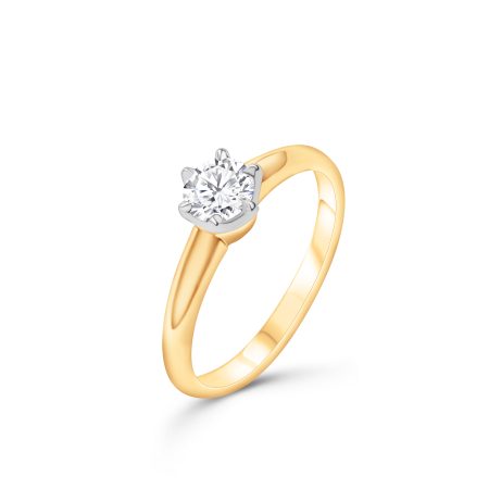 Solitär-Ring Gold & Platin Brillant mit Zertifikat – “Halbkaräter”