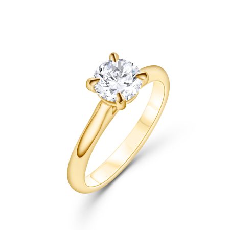 Gelbgold-Solitär-Verlobungsring mit Brillant – “1 Сarat”