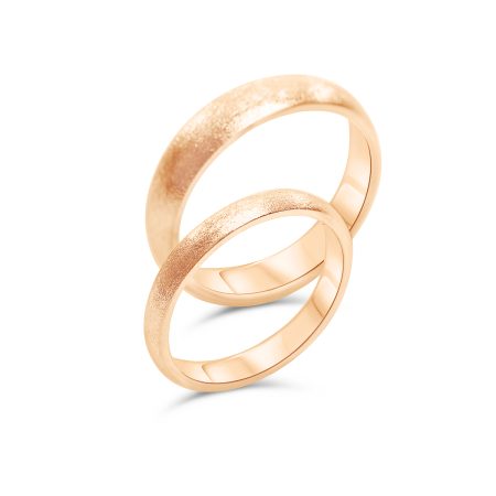 Eheringe aus Roségold mit matter Textur – “Elegantes Paar”
