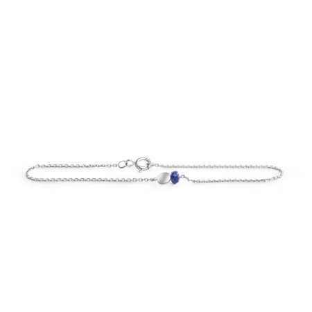 Weißgold Armkette mit Saphir – Geburtsstein September